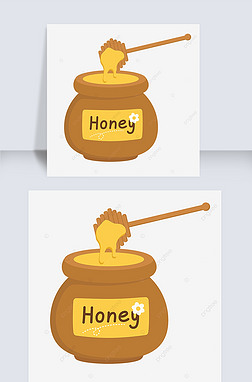 卡通矢量陶罐蜂蜜剪贴画