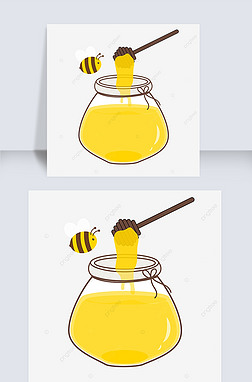 矢量卡通蜂蜜剪贴画可爱蜜蜂
