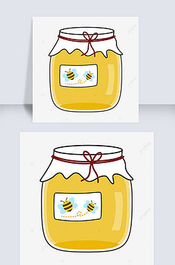 卡通可爱玻璃罐蜂蜜剪贴画
