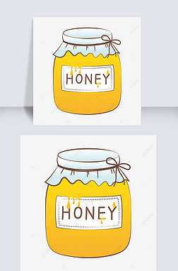 卡通蜂蜜罐矢量画蜂蜜剪贴画