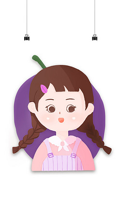 人物头像 名片插画|原创人物卡通女孩半身头像