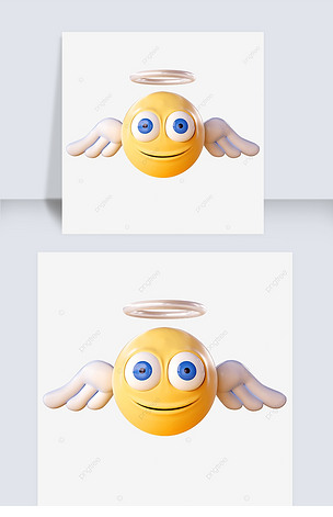原创挥舞翅膀的天使emoji表情版权可商用