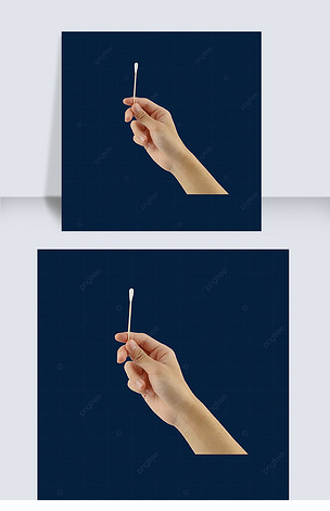 一只手拿着一根医用棉签