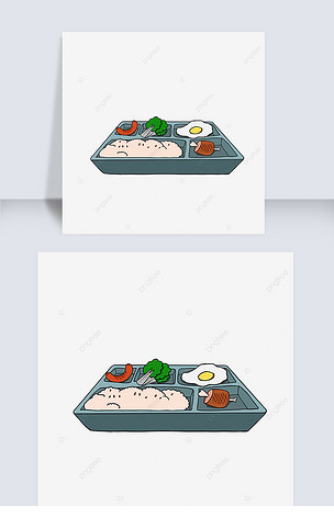 午餐剪贴画卡通午餐肉蛋米饭