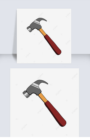 卡通风格铁锤铁锤剪贴画