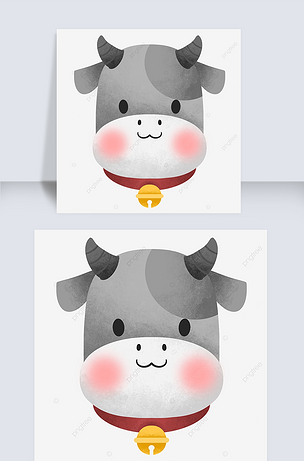 褐色牛角的可爱水牛