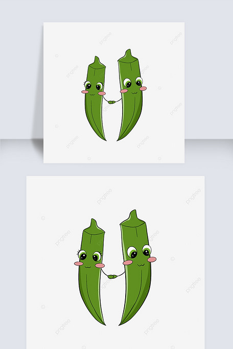 卡通可爱秋葵剪贴画