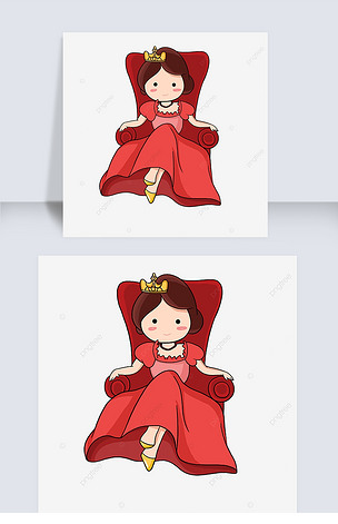 可爱坐着女王剪贴画