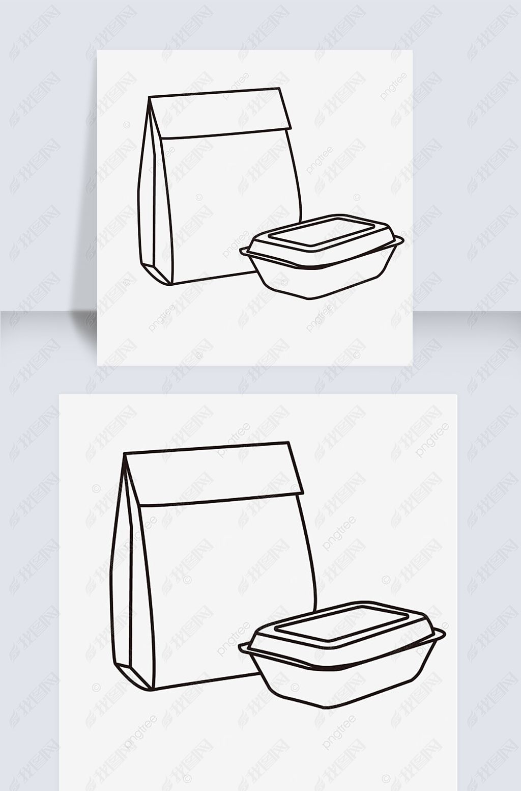 ʳƷֽͲͺʳƷbox black and white clipart