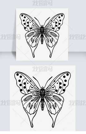 չƺbutterfly clipart black and white