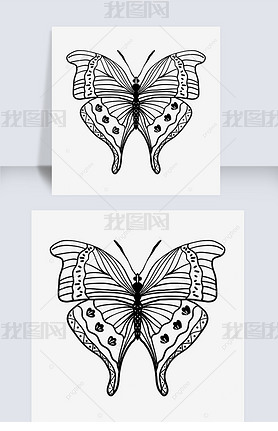 չ߸butterfly clipart black and white