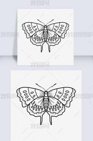 ڰbutterfly clipart black and white