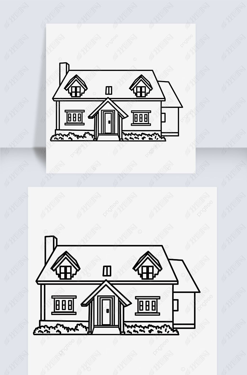 ľܰСӱhouse black and white clipart