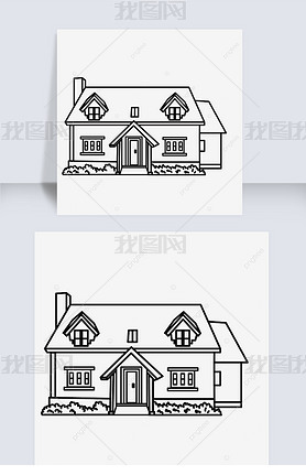 ľܰСӱhouse black and white clipart