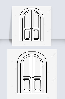 拱形大门线稿door black .