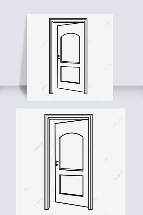 草图线稿打开门展示doorbla