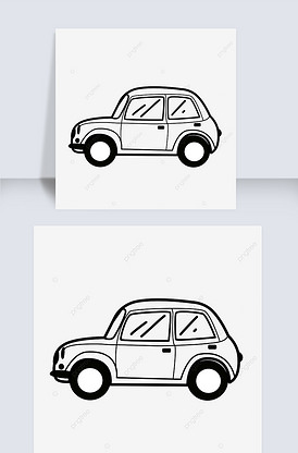 小汽车侧面线稿car black .