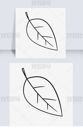 leaf black and white clipart