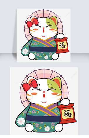 祈福日本和服招财猫