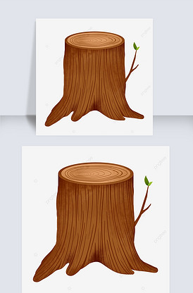 长新芽的棕色木桩