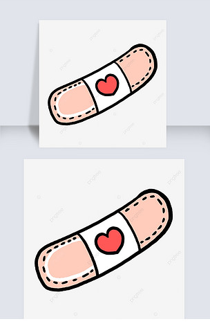 红色爱心的创可贴