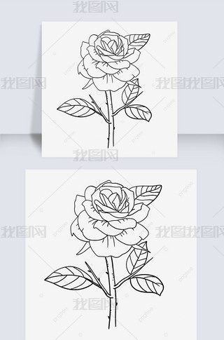 õ߸rose clipart black and white
