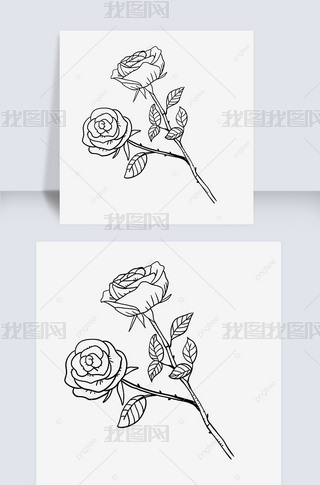 ڰõҶrose clipart black and white