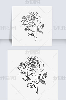 ٻҶõڰ߸rose clipart black and white