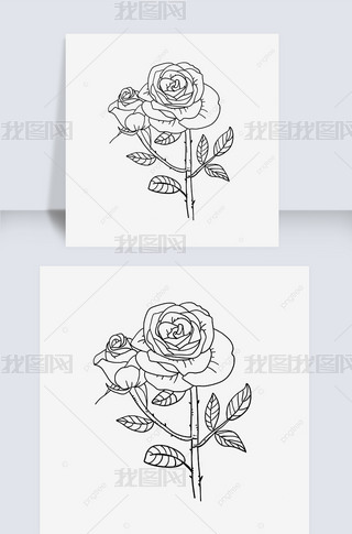 ٻҶõڰ߸rose clipart black and white