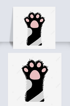 卡通猫脚印图片素材