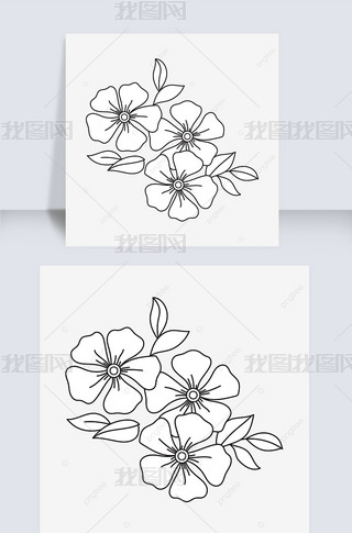 ɫСflower clipart black and white