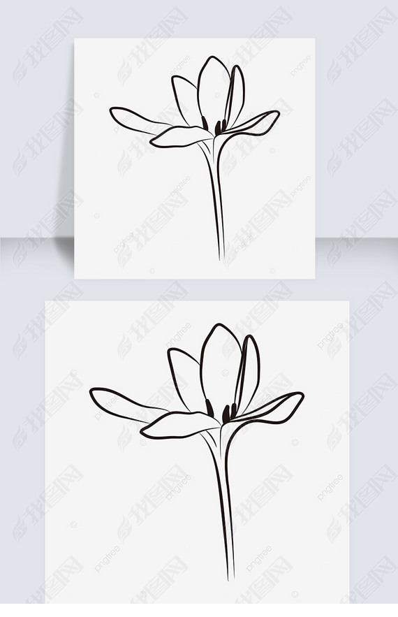 ڰʢflower clipart black and white