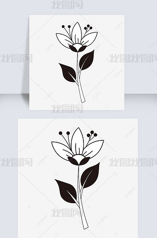 ڰҶСflower clipart black and white