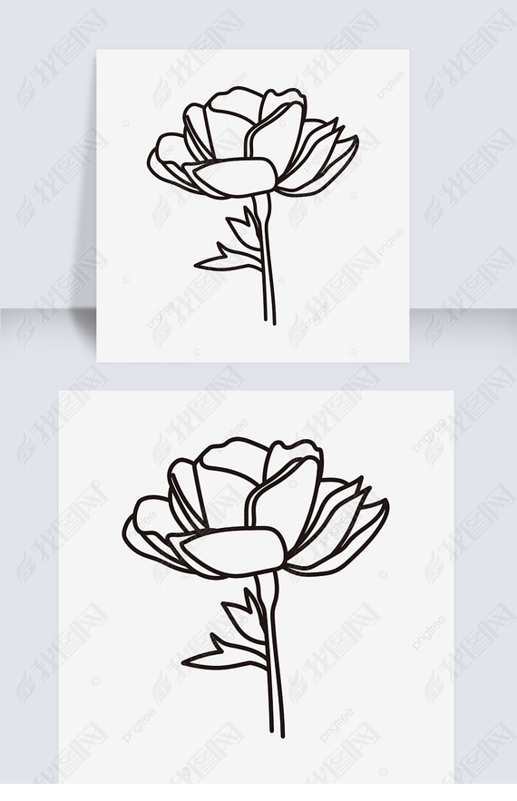 ڰõ廭flower clipart black and white