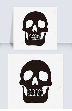 黑色剪影头骨剪贴画skullcl