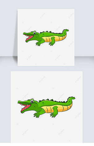鳄鱼剪贴画爬行动物绿色