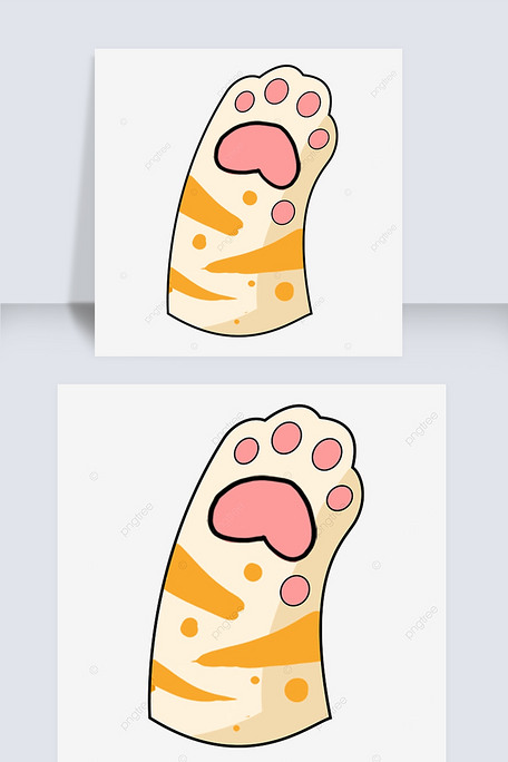 淡黄色花纹的可爱猫爪