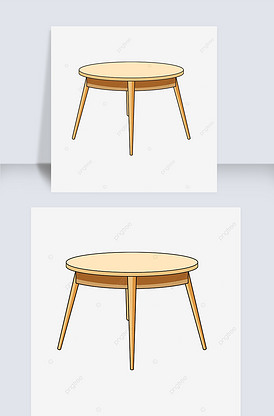 卡通圆形table clipart