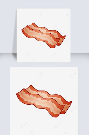 卡通彩色渐变培根剪贴画