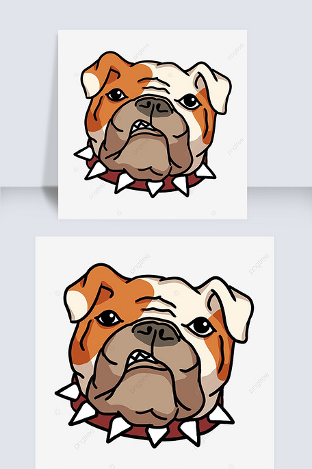 卡通bulldogclipart斗牛犬剪贴画黄色可爱宠物