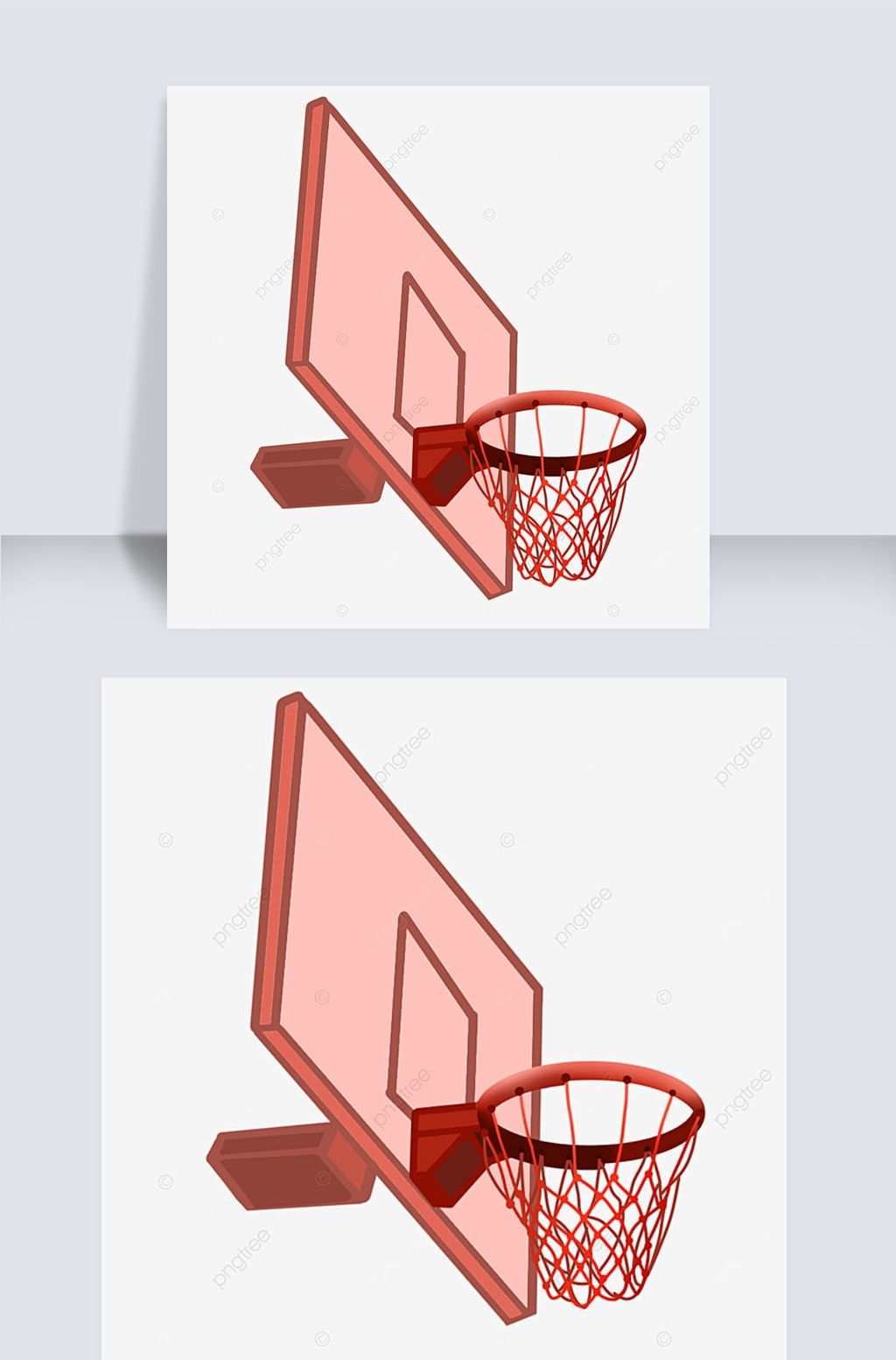 红色篮球架侧面篮网剪贴画