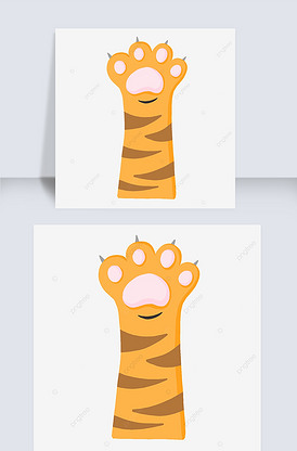 老虎花纹宠物猫的爪子