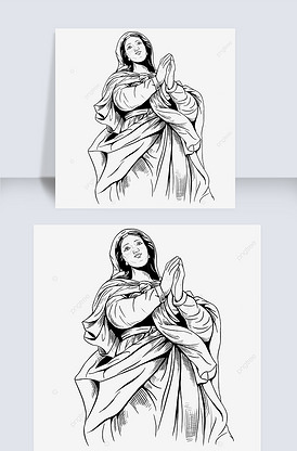 祈祷的圣母玛利亚基督教天主教欧洲宗版权可商用