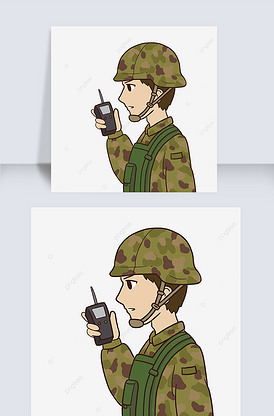 侧面士兵军队剪贴画