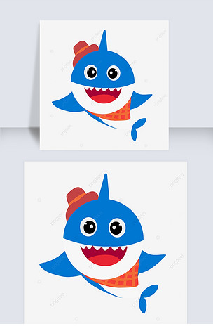 蓝色babysharkclipart