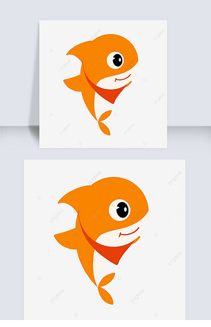 橙色卡通babysharkclipart