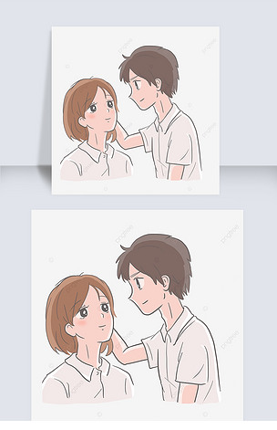 校园男女卡通情侣头像