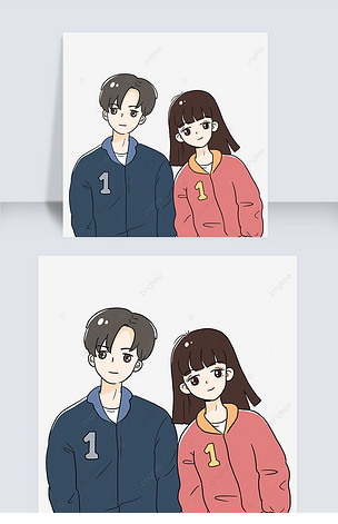 漂亮男女卡通情侣头像