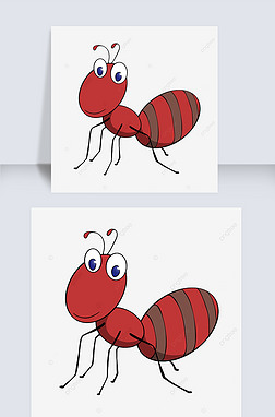 红蚂蚁免抠元素|蚂蚁剪贴画卡通风格