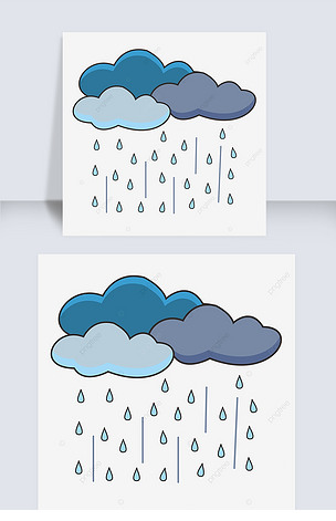 灰蓝色的云朵和雨